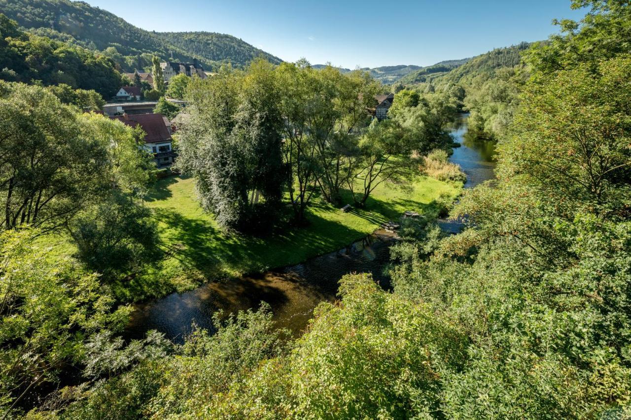Hotel & Ferienwohnungen Bohlenblick Saalfeld Saale ภายนอก รูปภาพ